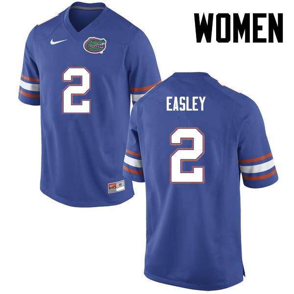 NCAA Florida Gators Dominique Easley Women's #2 Nike Blue Stitched Authentic College Football Jersey PDS4064IT